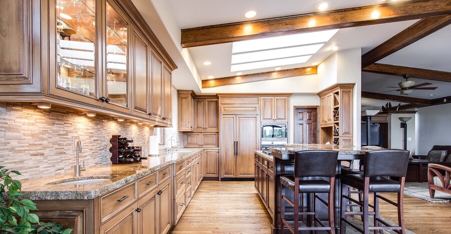 Kitchen Cabinet Staining by LH Painting & General Contractor LLC